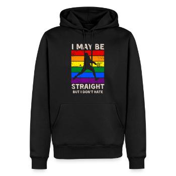 Tennis Droits LGBT - Sweat à capuche Premium bio Homme - noir - Devant - Nico (187cm)