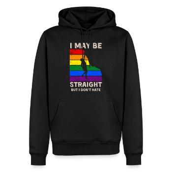 Escalader les droits LGBT - Sweat à capuche Premium bio Homme - noir - Devant - Nico (187cm)