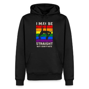 Hochspringende LGBT-Rechte - Männer Premium Bio Hoodie - Schwarz - Vorne - Nico (187cm)