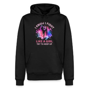 Femmes Muay-thai Fille - Sweat à capuche Premium bio Homme - noir - Devant - Nico (187cm)