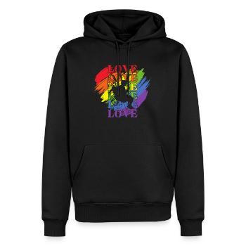 Paramoteur LGBT Pride - Sweat à capuche Premium bio Homme - noir - Devant - Nico (187cm)