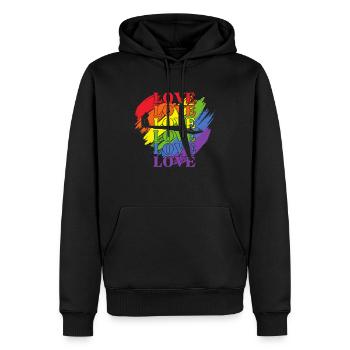 Gliding LGBT Pride - Men’s Premium Organic Hoodie - black - Front - Nico (187cm)