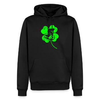 Trèfle de la Saint-Patrick à vélo - Sweat à capuche Premium bio Homme - noir - Devant - Nico (187cm)