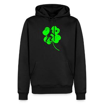 Volley-ball Trèfle de la Saint-Patrick - Sweat à capuche Premium bio Homme - noir - Devant - Nico (187cm)