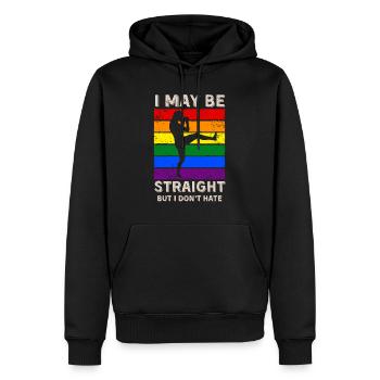 Kickboxing Droits LGBT - Sweat à capuche Premium bio Homme - noir - Devant - Nico (187cm)