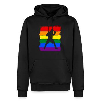 Boxen LGBT Pride - Männer Premium Bio Hoodie - Schwarz - Vorne - Nico (187cm)