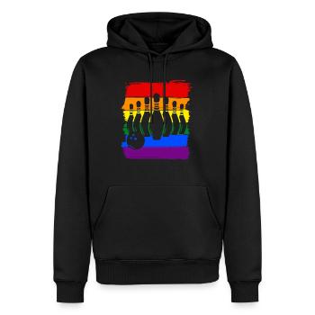 Bowling LGBT Pride - Männer Premium Bio Hoodie - Schwarz - Vorne - Nico (187cm)