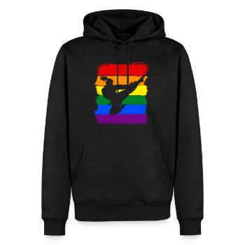 Frauen Taekwondo LGBT - Männer Premium Bio Hoodie - Schwarz - Vorne - Nico (187cm)