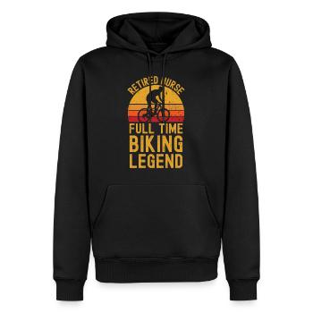 Infirmière à la retraite légende du vélo - Sweat à capuche Premium bio Homme - noir - Devant - Nico (187cm)