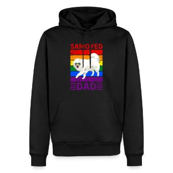 Samoyède Papa LGBTQ - Sweat à capuche Premium bio Homme - noir - Devant - Nico (187cm)