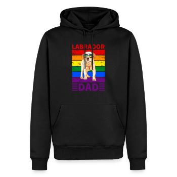 Labrador Dad LGBTQ - Men’s Premium Organic Hoodie - black - Front - Nico (187cm)