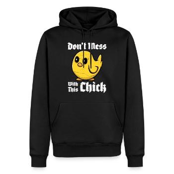 Don't mess with this Chick - Men’s Premium Organic Hoodie - black - Front - Nico (187cm)