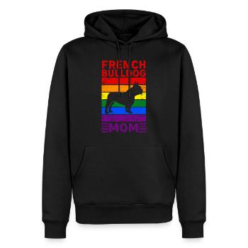 Drapeau arc-en-ciel LGBTQ maman bouledogue française - Sweat à capuche Premium bio Homme - noir - Devant - Nico (187cm)