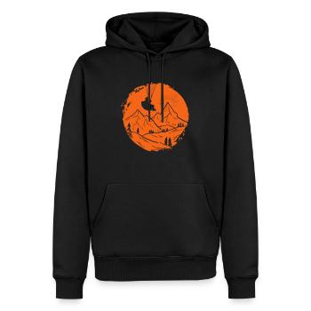 Parapente - Sweat à capuche Premium bio Homme - noir - Devant - Nico (187cm)