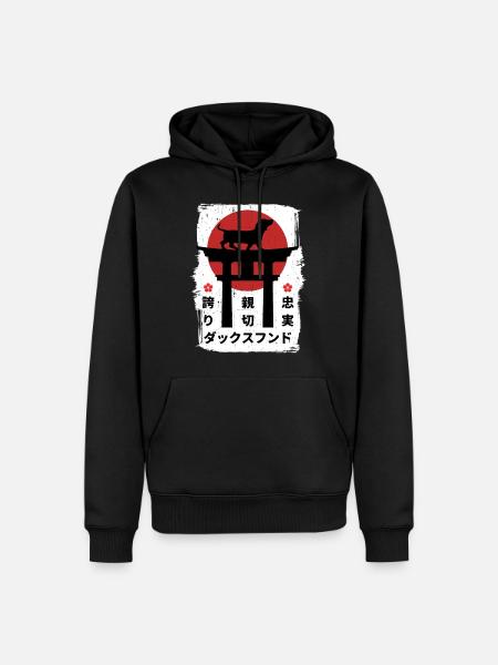 Dackelhund Japan Kanji - Männer Premium Bio Hoodie - Schwarz
