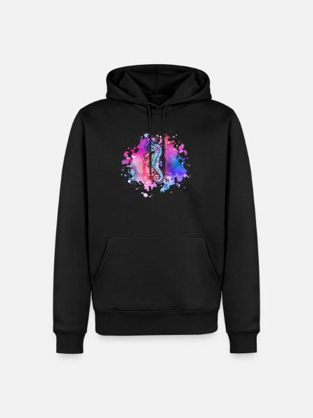 Seepferdchen-Tag des Ozeans - Männer Premium Bio Hoodie - Schwarz