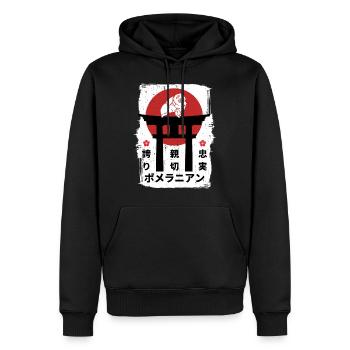 Pommerscher Hund Japan Kanji - Männer Premium Bio Hoodie - Schwarz - Vorne - Nico (187cm)