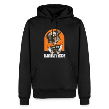 Cool chien recherché! - Sweat à capuche Premium bio Homme - noir - Devant - Nico (187cm)