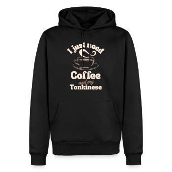 Amateur de café tonkinois - Sweat à capuche Premium bio Homme - noir - Devant - Nico (187cm)