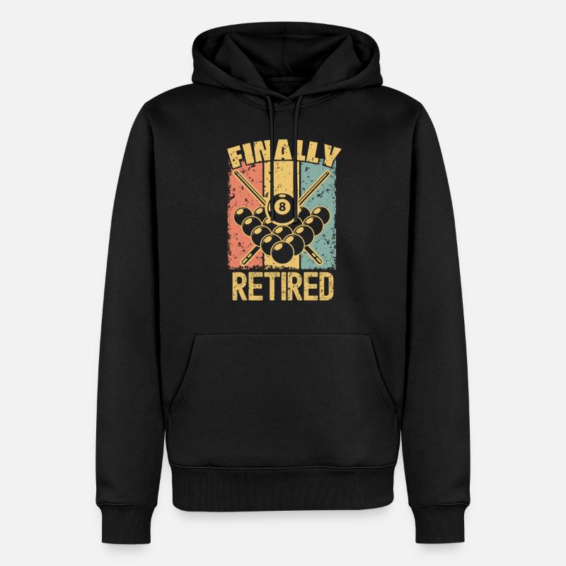 Retraite de billard rétro - Sweat à capuche Premium bio Homme - noir