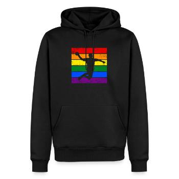Handball LGBTQ - Männer Premium Bio Hoodie - Schwarz - Vorne - Nico (187cm)