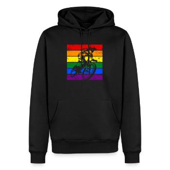 Descente LGBTQ VTT - Sweat à capuche Premium bio Homme - noir - Devant - Nico (187cm)