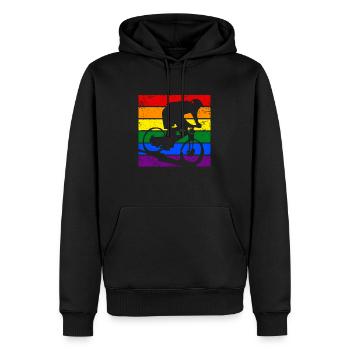 Downhill-Biken LGBTQ - Männer Premium Bio Hoodie - Schwarz - Vorne - Nico (187cm)