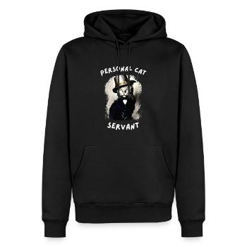 personal cat servant - Sweat à capuche Premium bio Homme - noir - Devant - Nico (187cm)