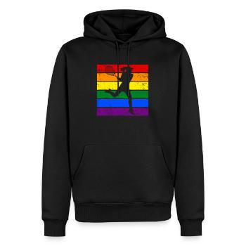 Frauen Tennis LGBTQ - Männer Premium Bio Hoodie - Schwarz - Vorne - Nico (187cm)