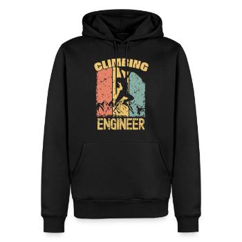 Ingénieur grimpeur rétro - Sweat à capuche Premium bio Homme - noir - Devant - Nico (187cm)