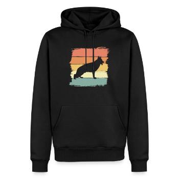 Berger allemand rétro - Sweat à capuche Premium bio Homme - noir - Devant - Nico (187cm)