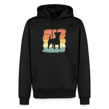 Russel-Terrier Retro - Männer Premium Bio Hoodie - Schwarz - Vorne - Nico (187cm)