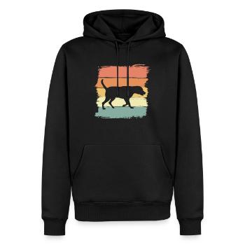 Labrador Retro - Männer Premium Bio Hoodie - Schwarz - Vorne - Nico (187cm)