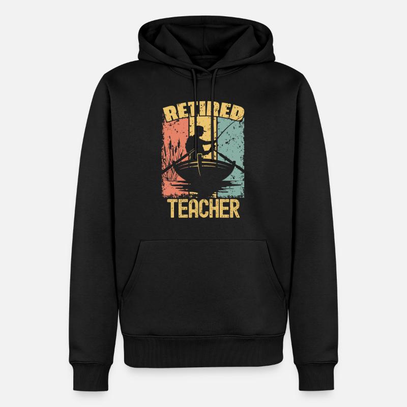 Pêcheur enseignant à la retraite - Sweat à capuche Premium bio Homme - noir