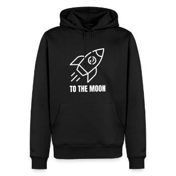 To the moon, tshirt cryptos - Sweat à capuche Premium bio Homme - noir - Devant - Nico (187cm)