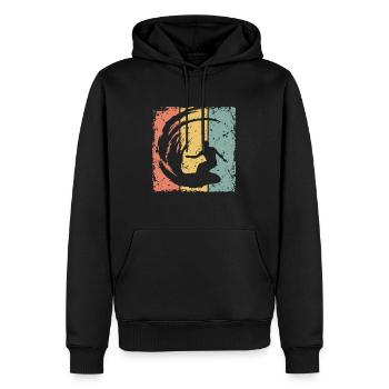 Surfen im Retro - Männer Premium Bio Hoodie - Schwarz - Vorne - Nico (187cm)