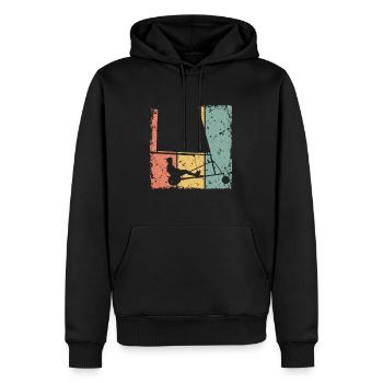 Sand-yachting rétro - Sweat à capuche Premium bio Homme - noir - Devant - Nico (187cm)