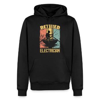 Électricien de pêche à la retraite - Sweat à capuche Premium bio Homme - noir - Devant - Nico (187cm)