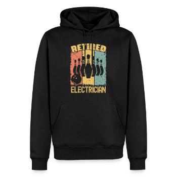 Bowling-Elektriker im Ruhestand - Männer Premium Bio Hoodie - Schwarz - Vorne - Nico (187cm)