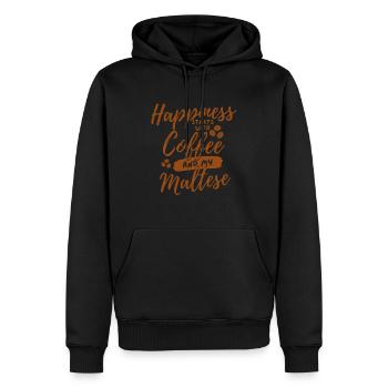 Amateur de café maltais - Sweat à capuche Premium bio Homme - noir - Devant - Nico (187cm)