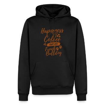 Kaffee Französisch-Bulldoggen-Liebhaber - Männer Premium Bio Hoodie - Schwarz - Vorne - Nico (187cm)