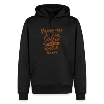Kaffee Scottish-Terrier Liebhaber - Männer Premium Bio Hoodie - Schwarz - Vorne - Nico (187cm)