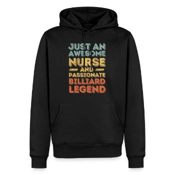 Krankenschwester Billard-Legende retro - Männer Premium Bio Hoodie - Schwarz - Vorne - Nico (187cm)