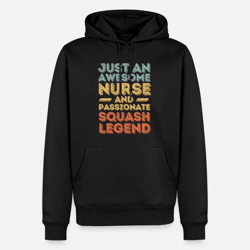 Infirmière Légende du squash rétro - Sweat à capuche Premium bio Homme - noir