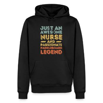 Krankenschwester Paddleboard Legende retro - Männer Premium Bio Hoodie - Schwarz - Vorne - Nico (187cm)