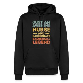 Nurse Basketball legend retro - Men’s Premium Organic Hoodie - black - Front - Nico (187cm)