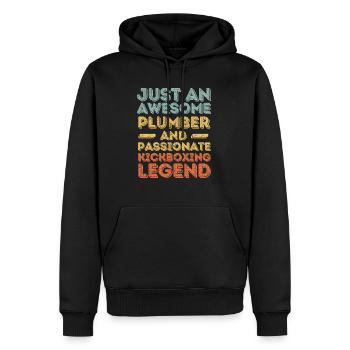 Klempner Kickbox-Legende Retro - Männer Premium Bio Hoodie - Schwarz - Vorne - Nico (187cm)
