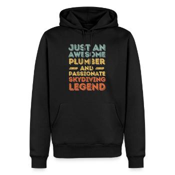 Plombier Parachutisme légende rétro - Sweat à capuche Premium bio Homme - noir - Devant - Nico (187cm)