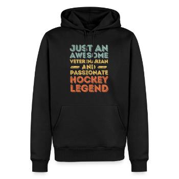 Tierarzt Hockey Legende retro - Männer Premium Bio Hoodie - Schwarz - Vorne - Nico (187cm)