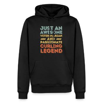 Tierarzt Curling Legende retro - Männer Premium Bio Hoodie - Schwarz - Vorne - Nico (187cm)